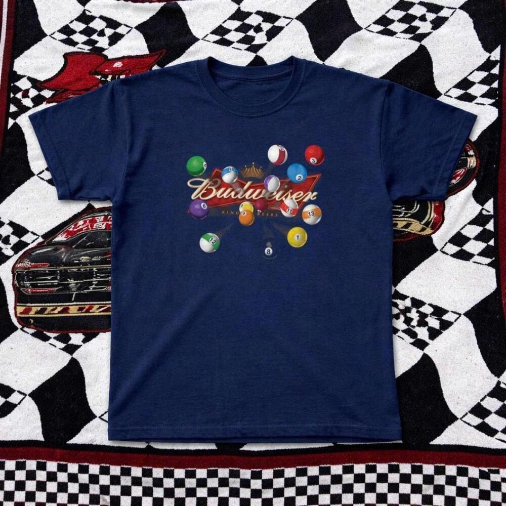 Navy Blue Budweiser Billiard Ball Graphic Tee